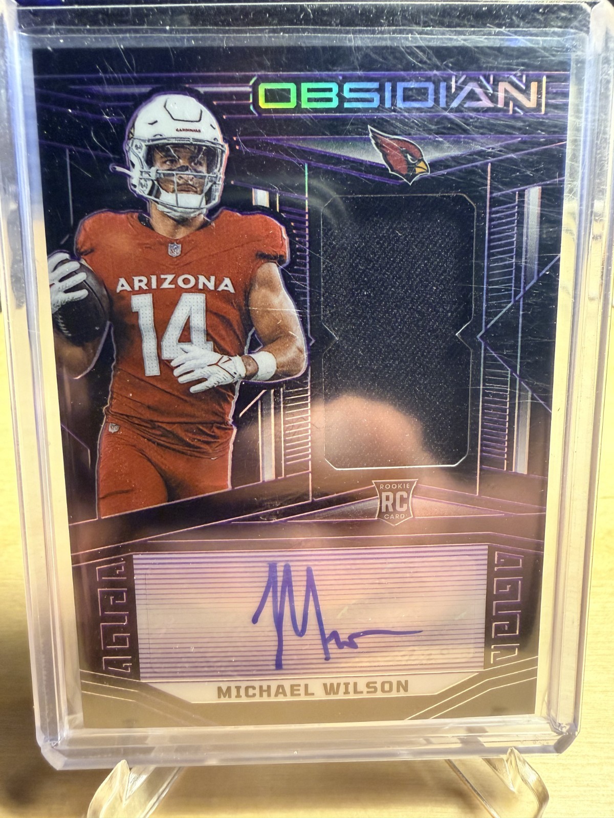 2023 Obsidian #242 Michael Wilson Rookie Patch Auto Purple /75 RPA