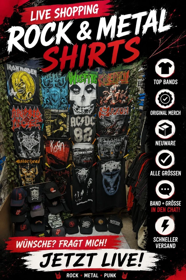 Fan Merch von Rock & Metal Bands - von S - 3XL & Damen Shirts