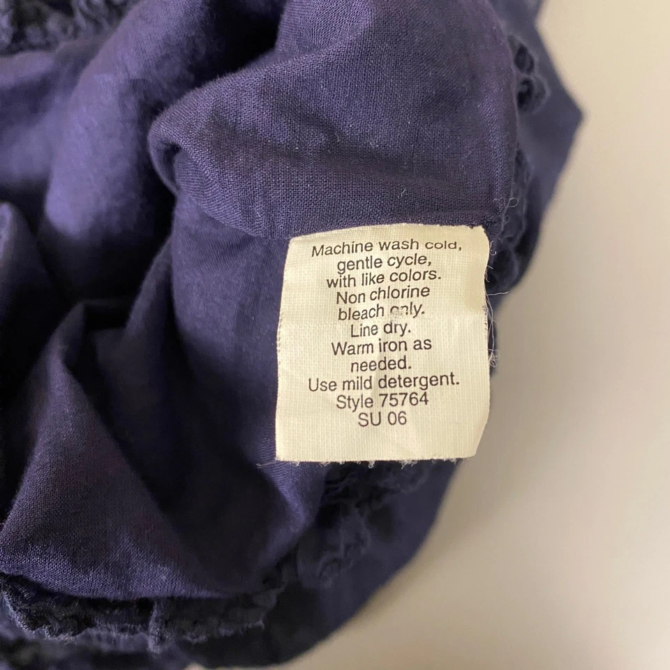 J. Crew Skirt Size Women's Small Blue Ruffle Hem Smocked Waist Cotton Mini - Image 4 of 4