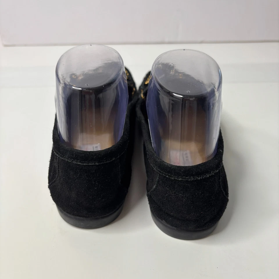 De Colección Mocasines de Gamuza Negros Caniche Perro Dijes Mujeres 7 Diseñador Extravagantes Zapatos de Cuero Foto 4 de 4