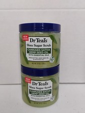 Lit Of 2 Dr. Teal's Lot Shea Sugar Scrub Sativa Hemp Seed Oil 19oz Each