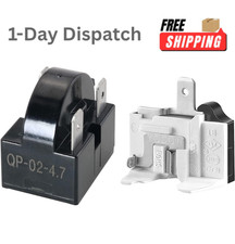 GDAOJGUHPOQ 2 Pack Refrigerator Compressor Relay and Overload Kit QP2 4R7 4.7 Oh