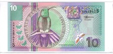 Suriname 10 GULDEN P-147 2000 Millennium BIRD UNC AR445415