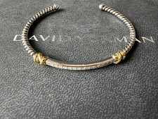 David Yurman Petite Helena Classic Cable Station Bracelet w/ 18K Gold Diamonds M