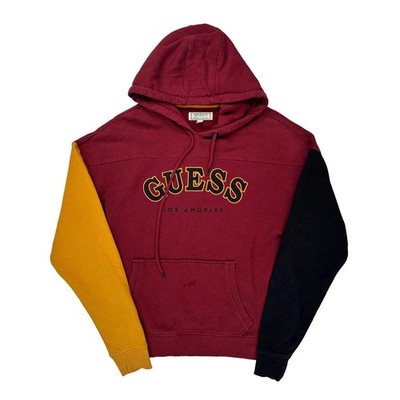 Guess Spellout Hoodie - Small Schwarz Baumwolle