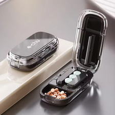 Portable Pill Cutter Quartering Tablet Splitter Storage Box Medicine Organizer
