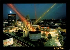 Breitscheidplatz Berlin vintage aerial view night time lapse postcard c890