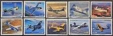 US Stamps # 3916 - 3925 -  American Aviation - Set of 10 Single Stamps - Used