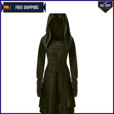 Elegantly Enchanting Women's Renaissance Hooded Dress - Vintage Medieval Costume