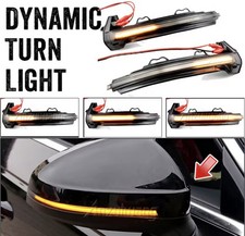 SPECCHIETTI AUDI A4 b9 S4 A5 B9 CALOTTE NERO Lucido + Frecce Dinamiche Fumè