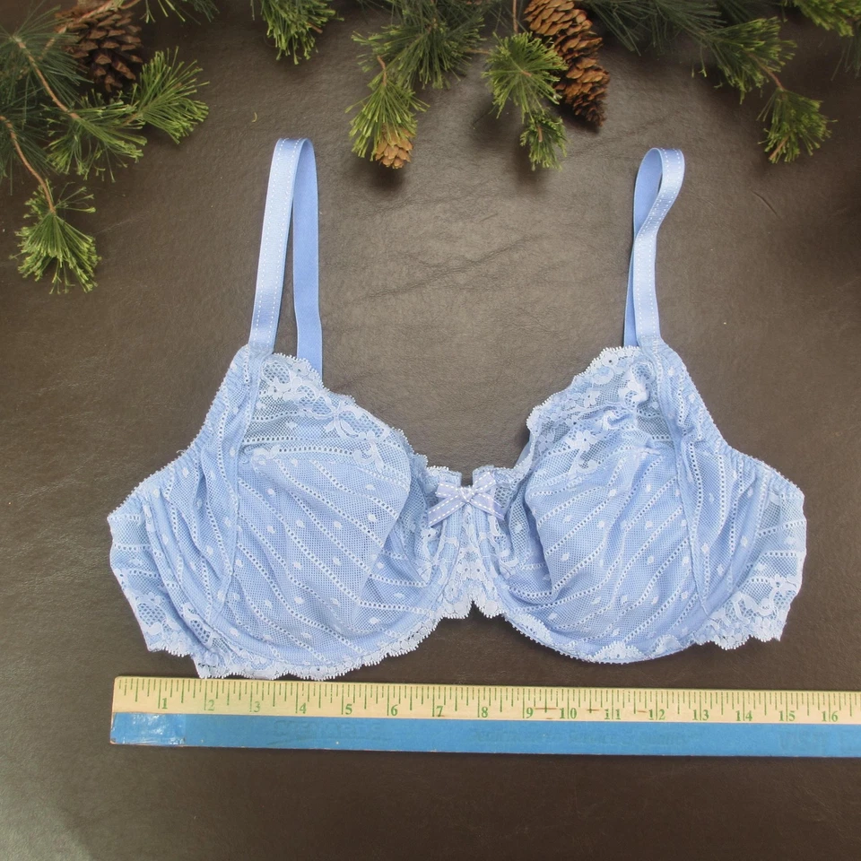 Sutiã Chantelle Feminino 40D Renda Underwire Malha Transparente Bolinhas Lingerie Floral - Imagem 2 de 4