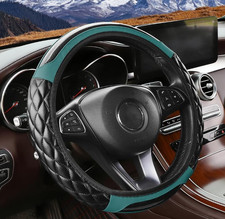Car Steering Wheel Cover 15 Inch Elastic Stretch Carbon Fiber Leather Anti-slip