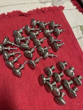 Set of 33 Brushed Nickel Round Cabinet Knobs Drawer Pulls 1-1/8" Modern Hardware