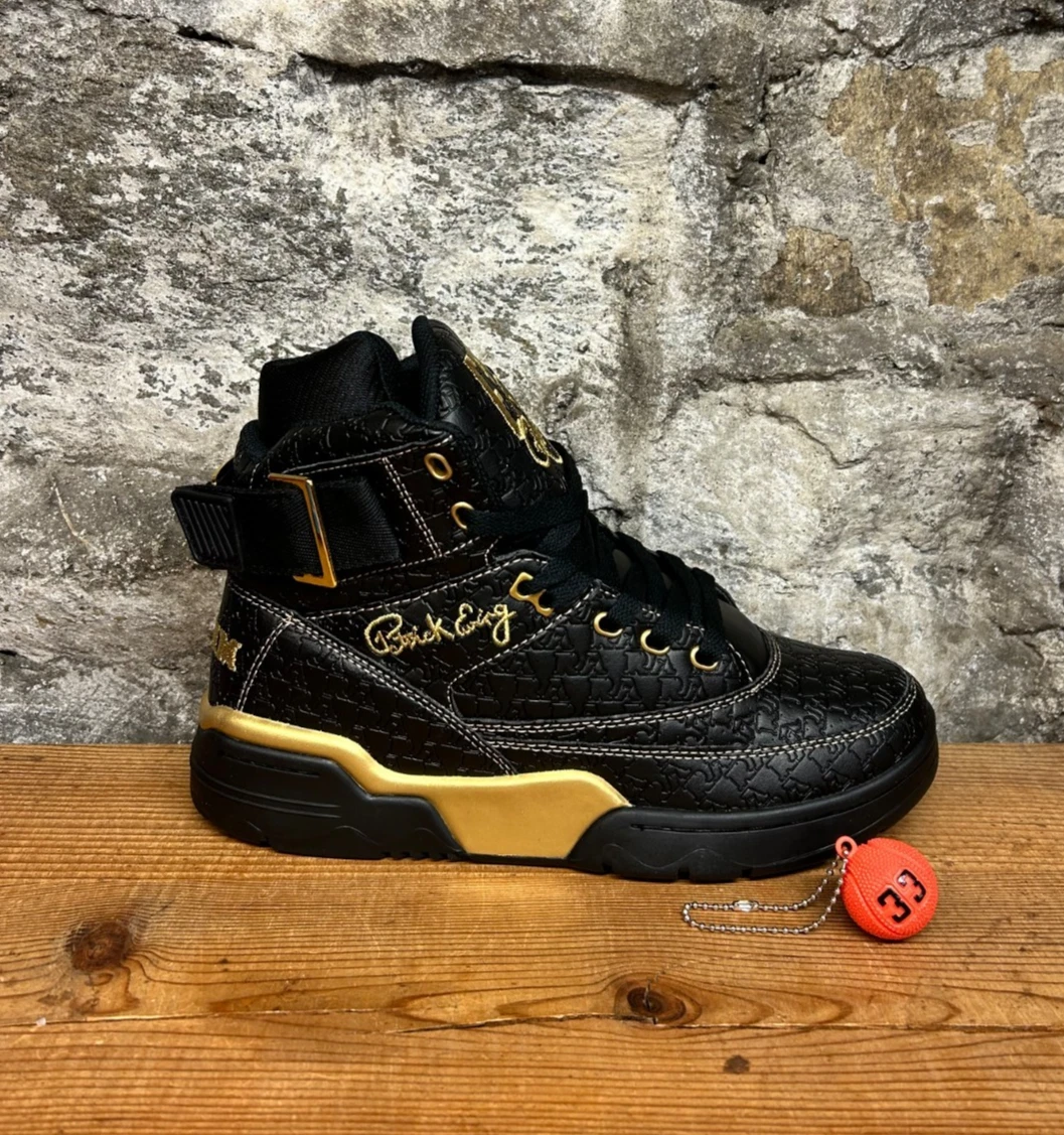 EWING 33 HI x RAKIM 1EW02398-040 EMBOSSED RA BLACK/GOLD New In Box