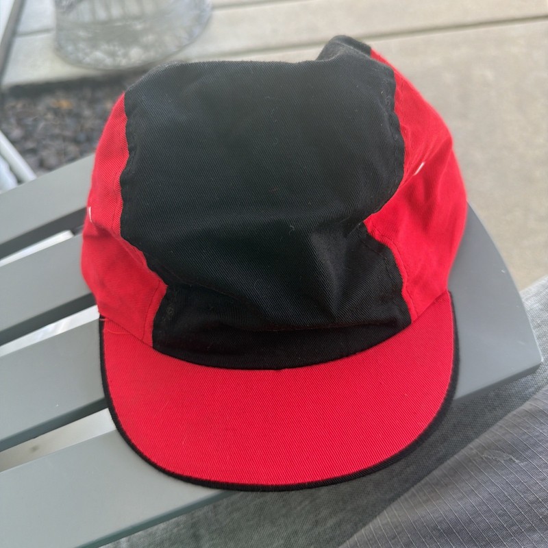 Halston Cycling Hat Black And Red
