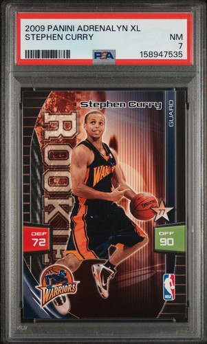 2009 Panini Adrenalyn XL Stephen Curry Rookie Card PSA 7