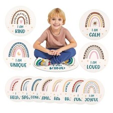 Carpet Circles for Classroom Sitting Classroom Decor 18"x18" Cream Circles