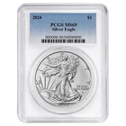 2024 $1 American Silver Eagle PCGS MS69 Blue Label White Frame