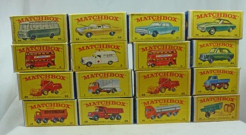 Lesney Matchbox Toys Group of 16 ORIGINAL Empty E Type Boxes