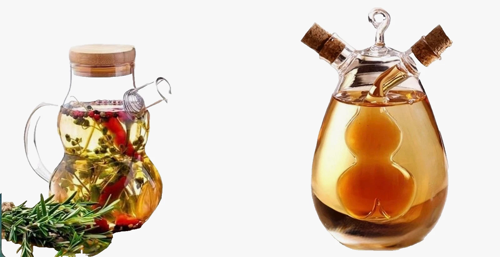 Oil & Vinegar Dispenser Bottle with Bubble Motif
