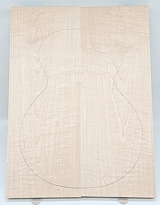 Carve Top 1A Curly Maple-Glued Up-Guitar Luthier Wood (21'' x 15-1/2'' x 15/16'')