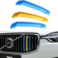 3X Tri Color Front Grill Kidney Insert Trim For Volvo XC60 2018-2021 Accessories