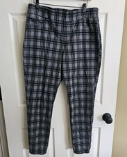 Nine West Pants Heidi Pull On Women's Sz 16 Plaid Stretch Y2k Plus
