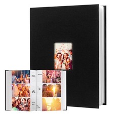 Photo Album 4x6 360 Photos with Writing Space Linen Cover with Front Window, ...