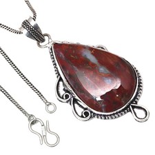 Pendentif Bio Tourmaline Quartz Pierre Précieuse Saint Valentin Argent...
