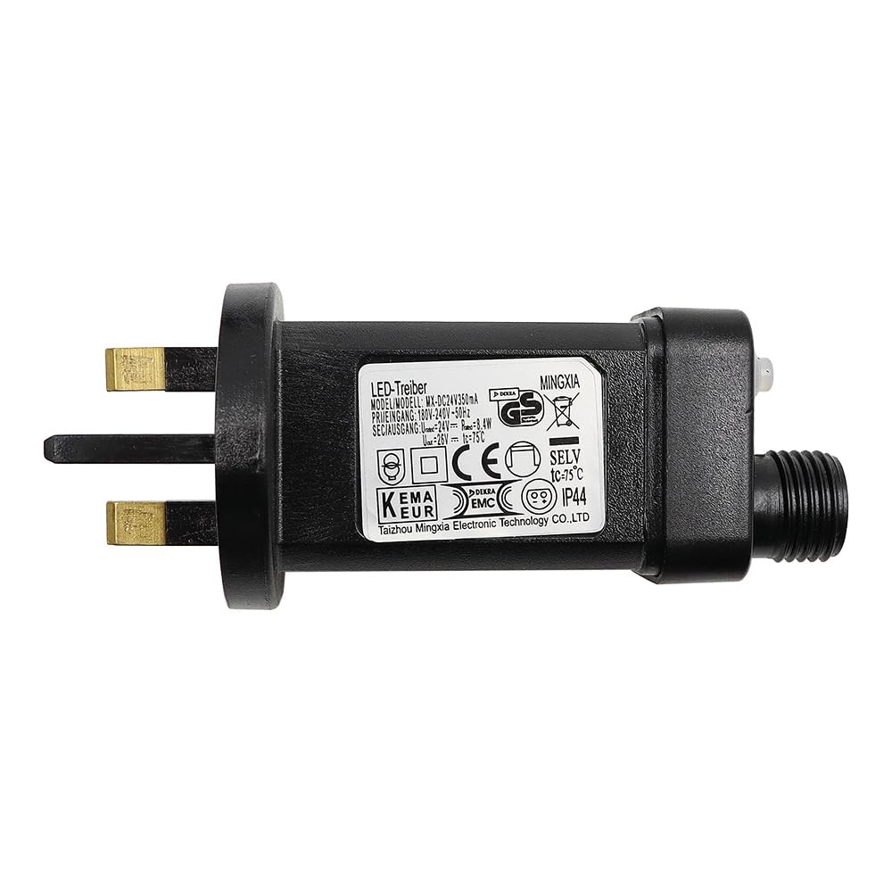 24V LED Driver Transformer Plug with IP44 Power Supply Adapter for Flashing Lig