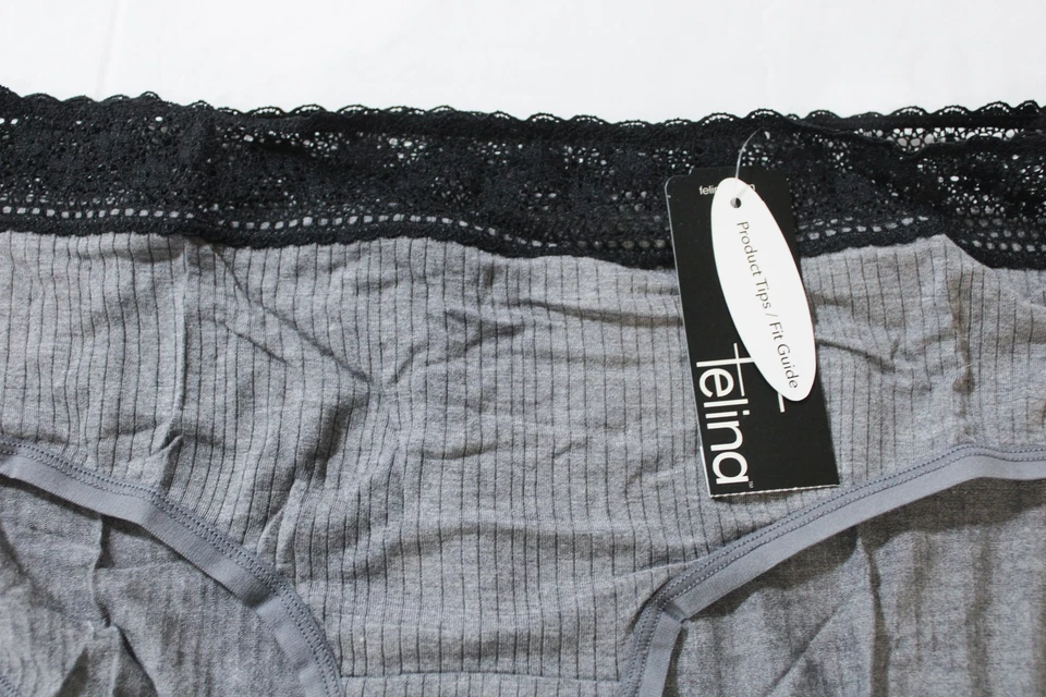 Felina Women's Aubrie Low-Rise Ribbed Hipster Panty DM3 Gray Size XL NWT - Image 2 of 4