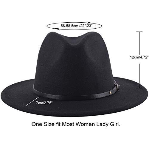Unisex Chic Color Block Fedora Hut Wollmischung Schwarz Kaffee - Bild 5 von 5
