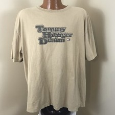 Vtg Tommy Hilfiger Denim Graphic T Shirt Size L Khaki Tan