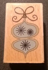 VINTAGE CHRISTMAS ORNAMENT Wood Mounted Rubber Stamp
