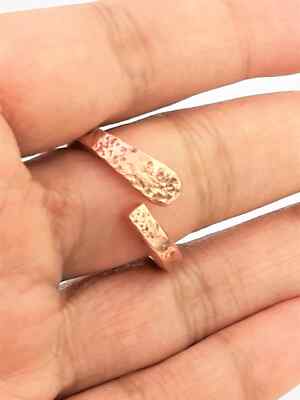 Massiver verstellbarer Ring aus reinem Kupfer, handgefertigt, kostenlose UK-Lieferung, Unisex-Ring