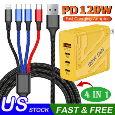 120W Fast Charging USB Type C Wall Charger For iPhone 16 Pro Max 15 14 13 12 11
