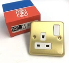 MK ALBANY PLUS NON STANDARD 13A 1G DP SATIN BRASS SOCKET K1258 SAB