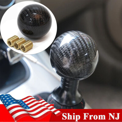 Universal Car Round Carbon Fiber Shift Lever Stick Gear Shifter Knob Automatic