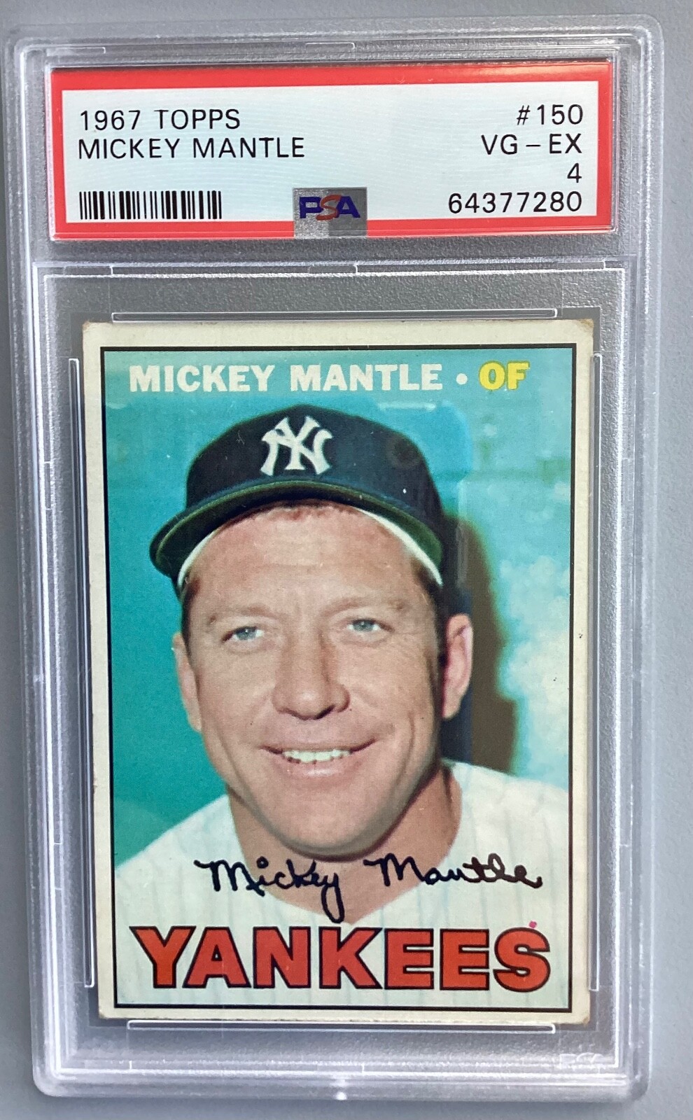 1967 Topps Baseball 150 Mickey Mantle PSA 4 VGEX HOF Yankees NICE