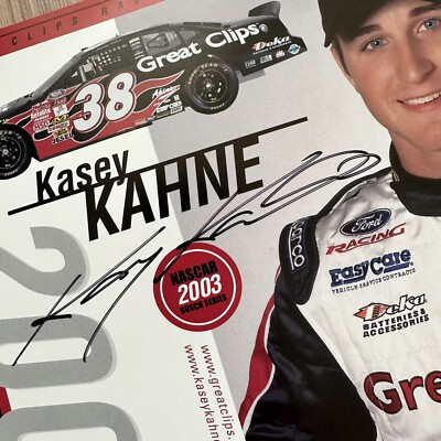 KASEY KAHNE Signed Great Clips NASCAR Driver Info Photo Card Ford