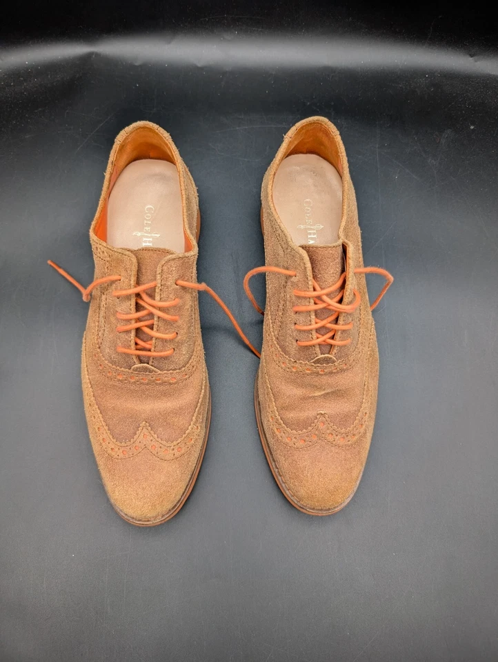 Zapatos Oxford Cole Haan Punta de Ala Niños Talla 7 Marrón Naranja Suela D38950 Foto 2 de 4