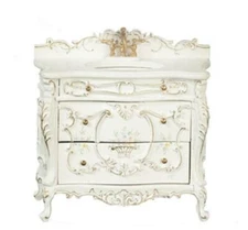 Dolls House Victorian Bathroom Sink Unit White Hand Painted JBM Furniture