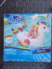 Bestway H2OGO! Fantasy Unicorn Kids Ride-On Pool Float 61in x 47in New in Box!
