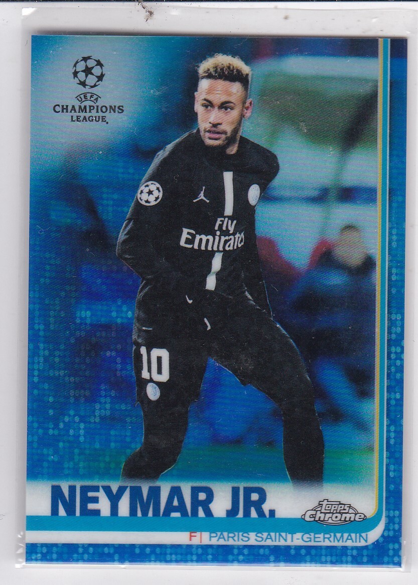 2018-19 Topps Chrome UEFA Champions #50 Neymar Jr Blue Refractor 123/150 PSG