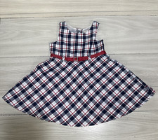 SWEET HEART ROSE Plaid Party Dress Girls Size 2T Dark Pink White Blue