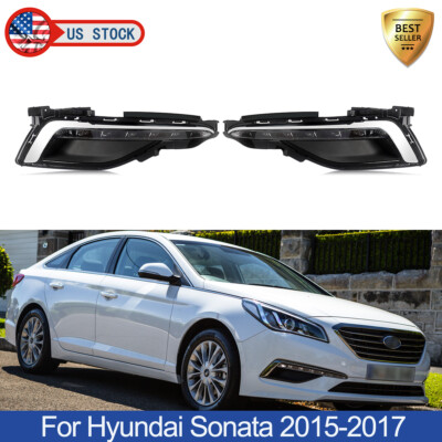 For 2015-2017 Hyundai Sonata Sport Pair LED Daytime Running Lights DRL Fog Lamps