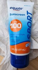 Equate Sport Sunscreen Broad Spectrum SPF 100 Water Resistant 6 Oz. Exp 6/27