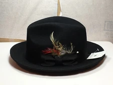 New with Tag Capas Untouchable Fedora Men's Brim 2 1/2'' Black-Grey-Burgundy-Bk