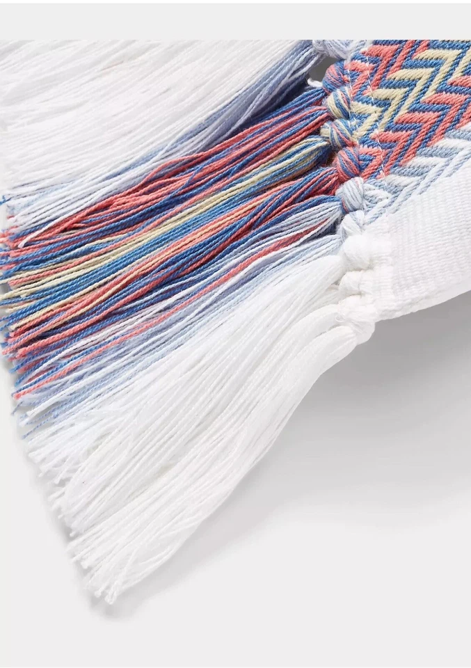 Ralph Lauren Karina 条纹条纹枕头阿兹特克拼接 20x15 全新带标签* — 第 2/3 张图片