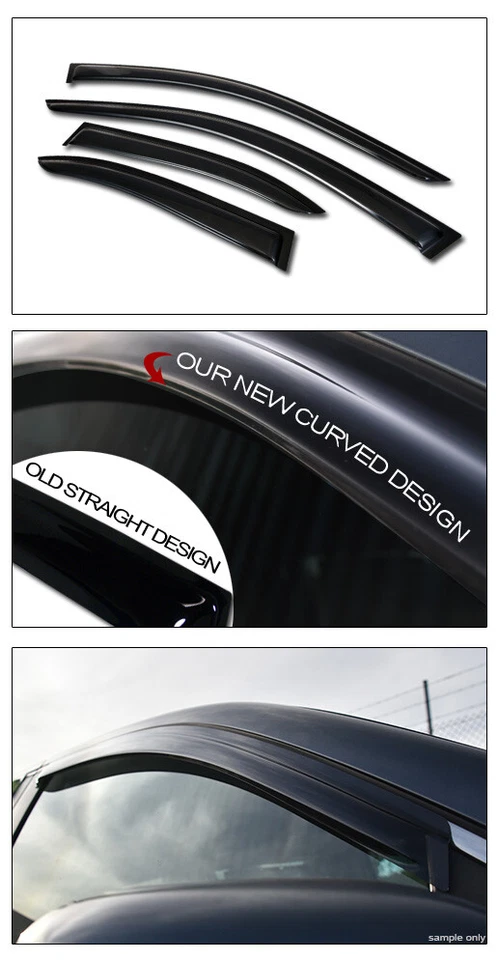 Topline For 1999-2005 VW Jetta/Bora Mk4 Sun Rain Guard Vent Shade Window Visors Foto 4 de 4